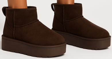 BRĄZOWE DZIECIĘCE ŚNIEGOWCE BOTKI OCIEPLANE NA PLATFORMIE CHOCO