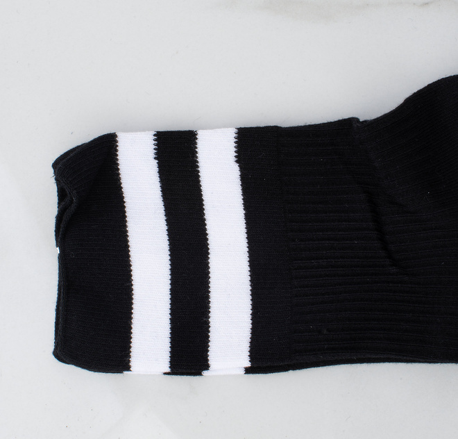 PIĘCIOPAK SKARPETY CZARNE DŁUGIE DAMSKIE Z PASKAMI BAWEŁNIANE