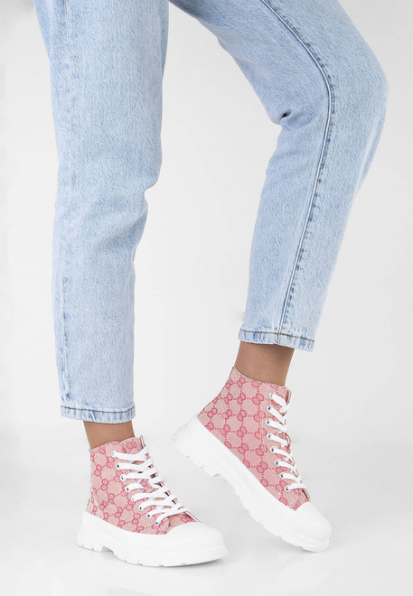 RÓŻOWE WYSOKIE TRAMPKI PALLADI 5