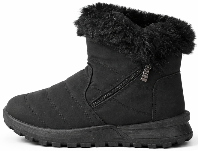 CZARNE OCIEPLANE ŚNIEGOWCE BOTKI NA PLATFORMIE EKO SKÓRA 3