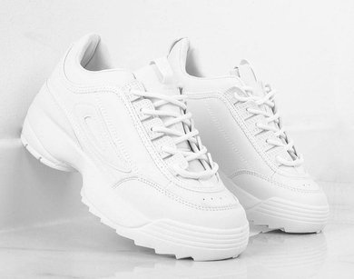 SPORTOWE BIAŁE SNEAKERSY TRAMPKI GRUBEJ PODESZWIE ESSENTIAL