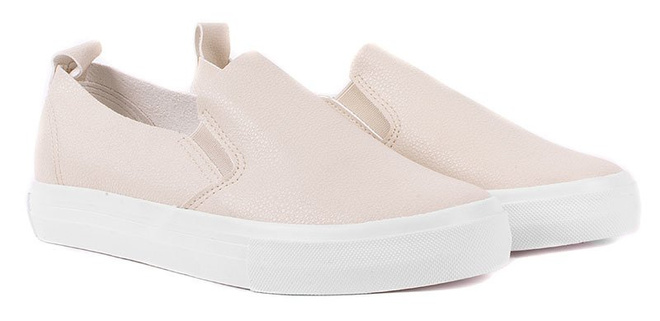 BEŻOWE TRAMPKI TENISÓWKI SLIP ON FRESYLA