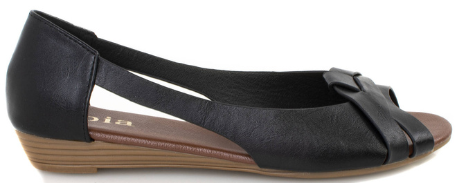 CZARNE SANDAŁY NA NISKIM KOTURNIE MILA 2