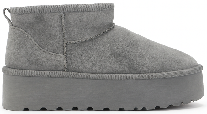 SZARE OCIEPLANE ŚNIEGOWCE BOTKI NA PLATFORMIE WSUWANE 1