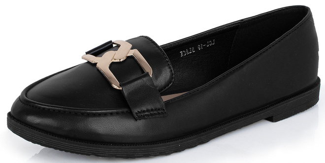 CZARNE SKÓRZANE MOKASYNY Z ŁAŃCUSZKIEM EMERY 3