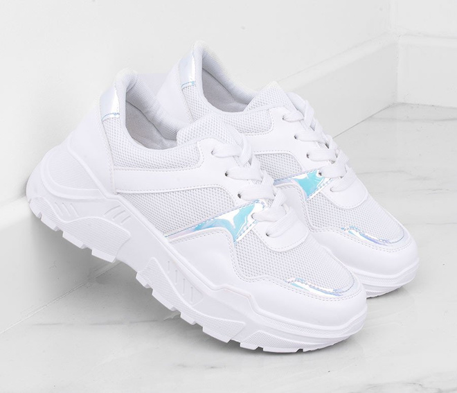 SPORTOWE BIAŁE SNEAKERSY TRAMPKI NA PODWYŻSZENIU TRACY