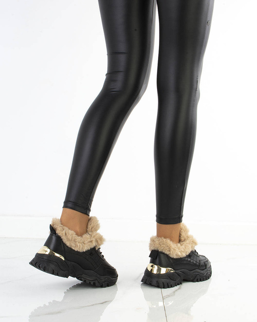 CZARNE OCIEPLANE SNEAKERSY CAMILA 6