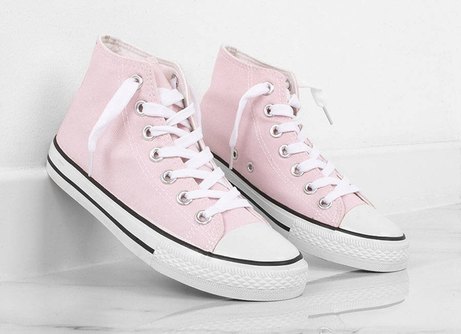 RÓŻOWE WYSOKIE TRAMPKI CONVER 5