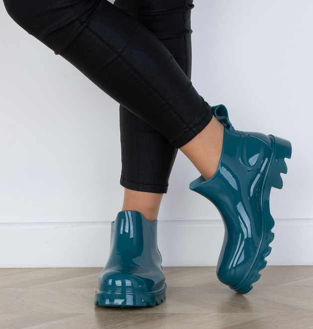 NIEBIESKIE DAMSKIE KRÓTKIE KALOSZE LAKIEROWANE WINSLOW 7