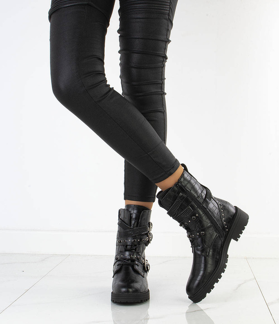 CZARNE TRAPERY BOTKI HEDRI 6