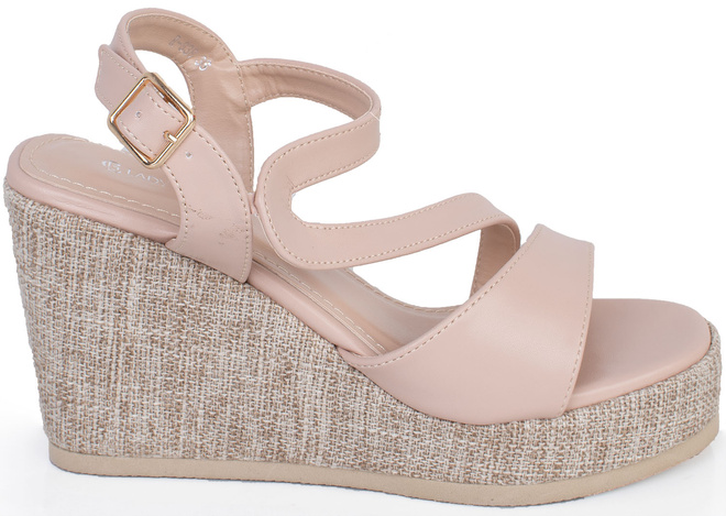 BEŻOWE SANDAŁY SKÓRZANE NA KOTURNIE ESPADRYLE MAFI 1