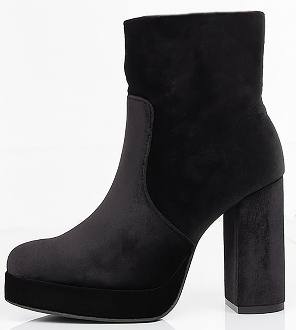 CZARNE DAMSKIE BOTKI NA SŁUPKU WELUROWE OCIEPLANE HARI 3