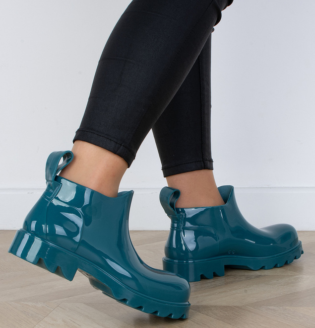 NIEBIESKIE DAMSKIE KRÓTKIE KALOSZE LAKIEROWANE WINSLOW 6