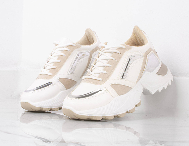 BEŻOWE SNEAKERSY SPORTOWE GRUBA PODESZWA PELETTE 8