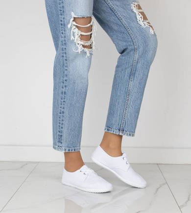 BIAŁE TENISÓWKI LYCRA SHELBYY