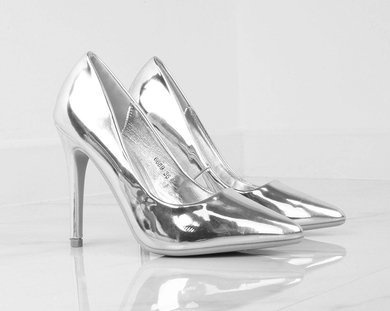 SREBRNE LUSTRZANE SZPILKI NELLY