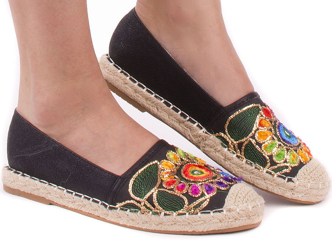 CZARNE BALERINKI ESPADRYLE HOLIDAY 1
