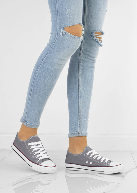 SZARE KLASYCZNE NISKIE TRAMPKI DAMSKIE   5