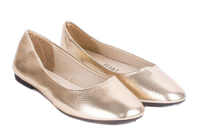 ZŁOTE BALERINKI BALERINY EKO SKÓRA BESS 1