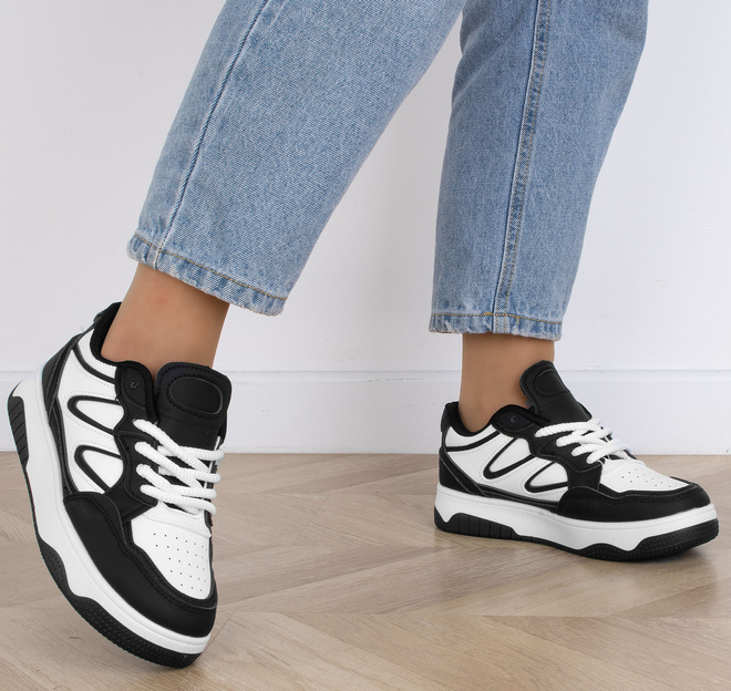 CZARNE SNEAKERSY TRAMPKI KLASYCZNE NA PLATFORMIE WEXET 5