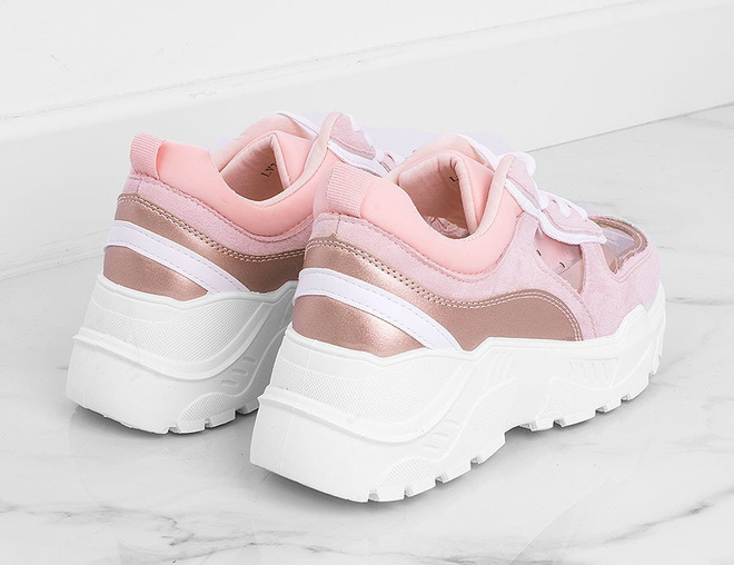 RÓŻOWE SNEAKERSY GRUBA PODESZWA TRANSPARENT 2