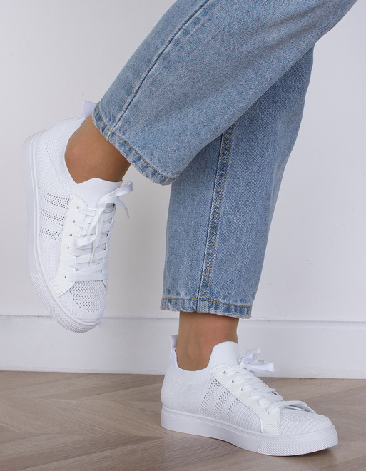 BIAŁE TENISÓWKI AŻUROWE SZNUROWANE ODETTE 5
