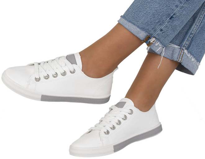 BIAŁE TRAMPKI SKÓRZANE DAMSKIE TENISÓWKI  2