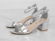 SREBRNE SKÓRZANE SANDAŁY NA SŁUPKU JONAS
