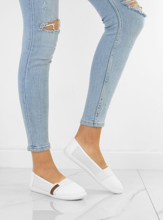 BIAŁE TRAMPKI TENISÓWKI WSUWANE