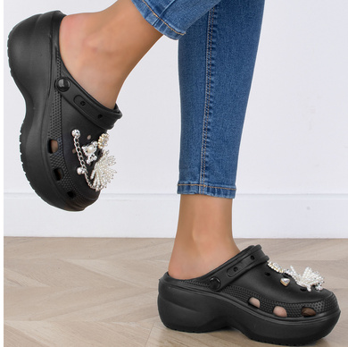 CZARNE KLAPKI CHODAKI PIANKOWE NA PLATFORMIE JOLLY