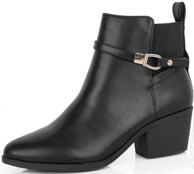 CZARNE DAMSKIE BOTKI NA SŁUPKU SKÓRZANE NA ZAMEK OLIO 3