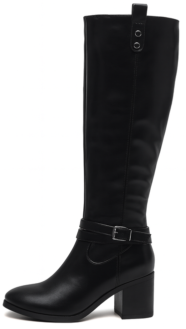 CZARNE DAMSKIE KOZAKI SKÓRZANE NA SŁUPKU OCIEPLANE SEWORE 3