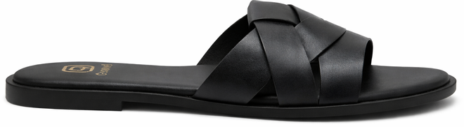 CZARNE KLASYCZNE KLAPKI WSUWANE DAMSKIE SKÓRZANE 1