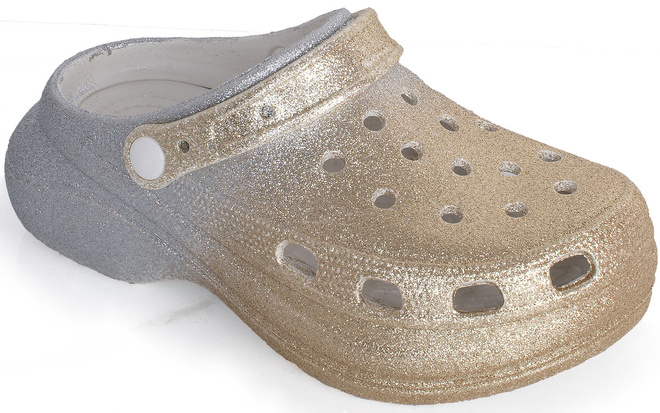 ZŁOTE BROKATOWE DAMSKIE PIANKOWE KLAPKI NA GRUBEJ PODESZWIE CITRA 1