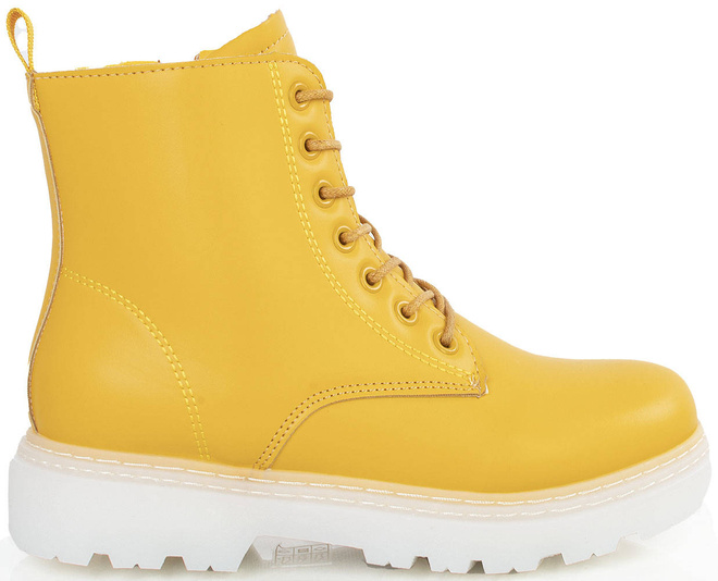 ŻÓŁTE OCIEPLANE BOTKI TRAPERY GLANY 3