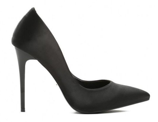 CZARNE SATYNOWE SZPILKI CZÓŁENKA W SZPIC SATIN 1