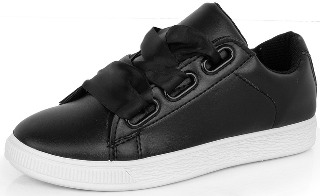 CZARNE DAMSKIE SNEAKERSY TRAMPKI SKÓRZANE SETES 3