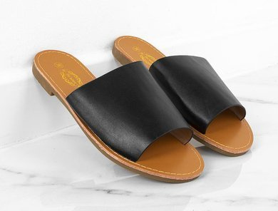 CZARNE SKÓRZANE KLAPKI JULES