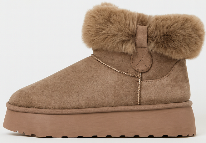BEŻOWE KHAKI OCIEPLANE ŚNIEGOWCE BOTKI NA PLATFORMIE FRELINA 3