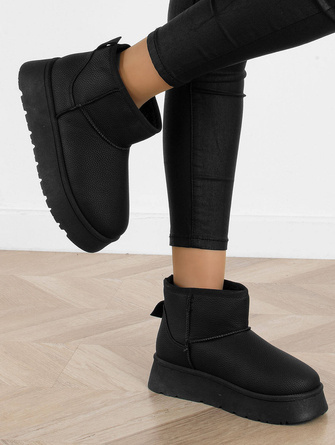 CZARNE OCIEPLANE ŚNIEGOWCE BOTKI NA PLATFORMIE SALLY