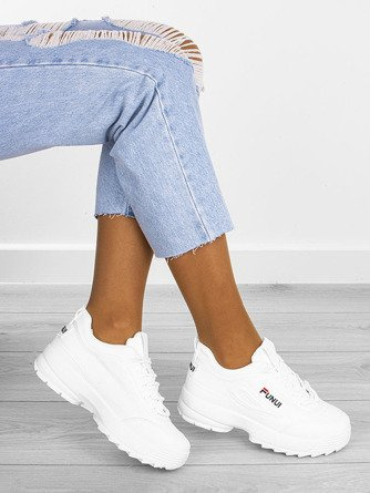 BIAŁE SNEAKERSY NA GRUBEJ PODESZWIE FUNUI