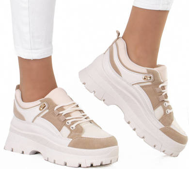 BEŻOWE SNEAKERSY GRUBA PODESZWA OPAL