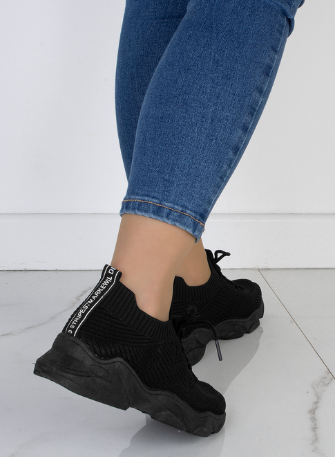 DAMSKIE CZARNE BUTY LEKKIE SNEAKERSY ELODIE 5