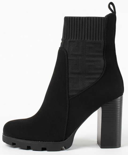 CZARNE ZAMSZOWE BOTKI  ELASTYCZNA CHOLEWKA WSUWANE FENISA 3