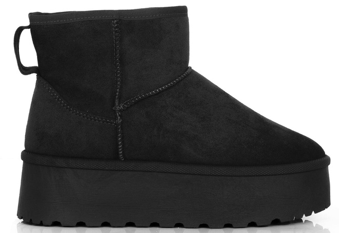 CZARNE OCIEPLANE ŚNIEGOWCE BOTKI NA PLATFORMIE LOREN 1