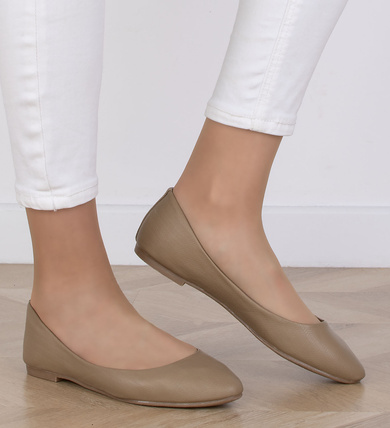 BEŻOWE WYGODNE DAMSKIE BALERINKI KLASYCZNE HALIMA