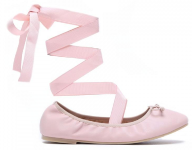 RÓŻOWE PUDROWE WIĄZANE BALERINKI BALETKI LAURA