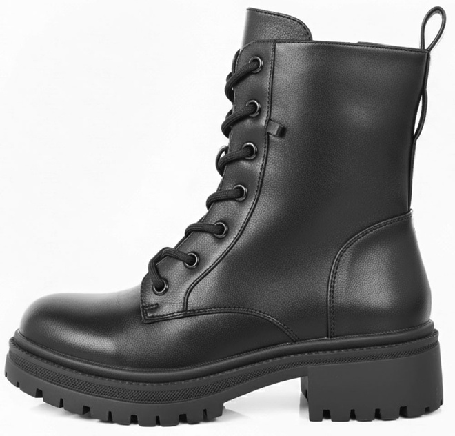 CZARNE BOTKI  DAMSKIE OCIEPLANE TRAPERY NA PLATFORMIE 3