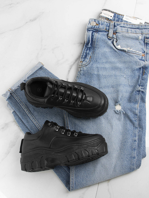 CZARNE SNEAKERSY NA PLATFORMIE HOLLIS 5