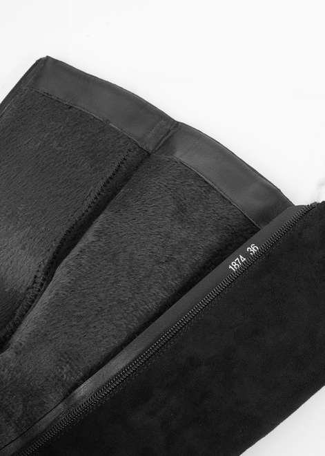 DAMSKIE CZARNE WYSOKIE KOZAKI ZAMSZOWE NA SŁUPKU ANITA 6